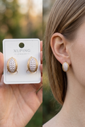 XUPING Oval Kesim Işıltılı Taşlı Küpe