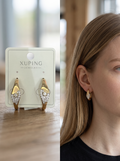 XUPING Evil Eye Tasarım Işıltılı Halka Küpe