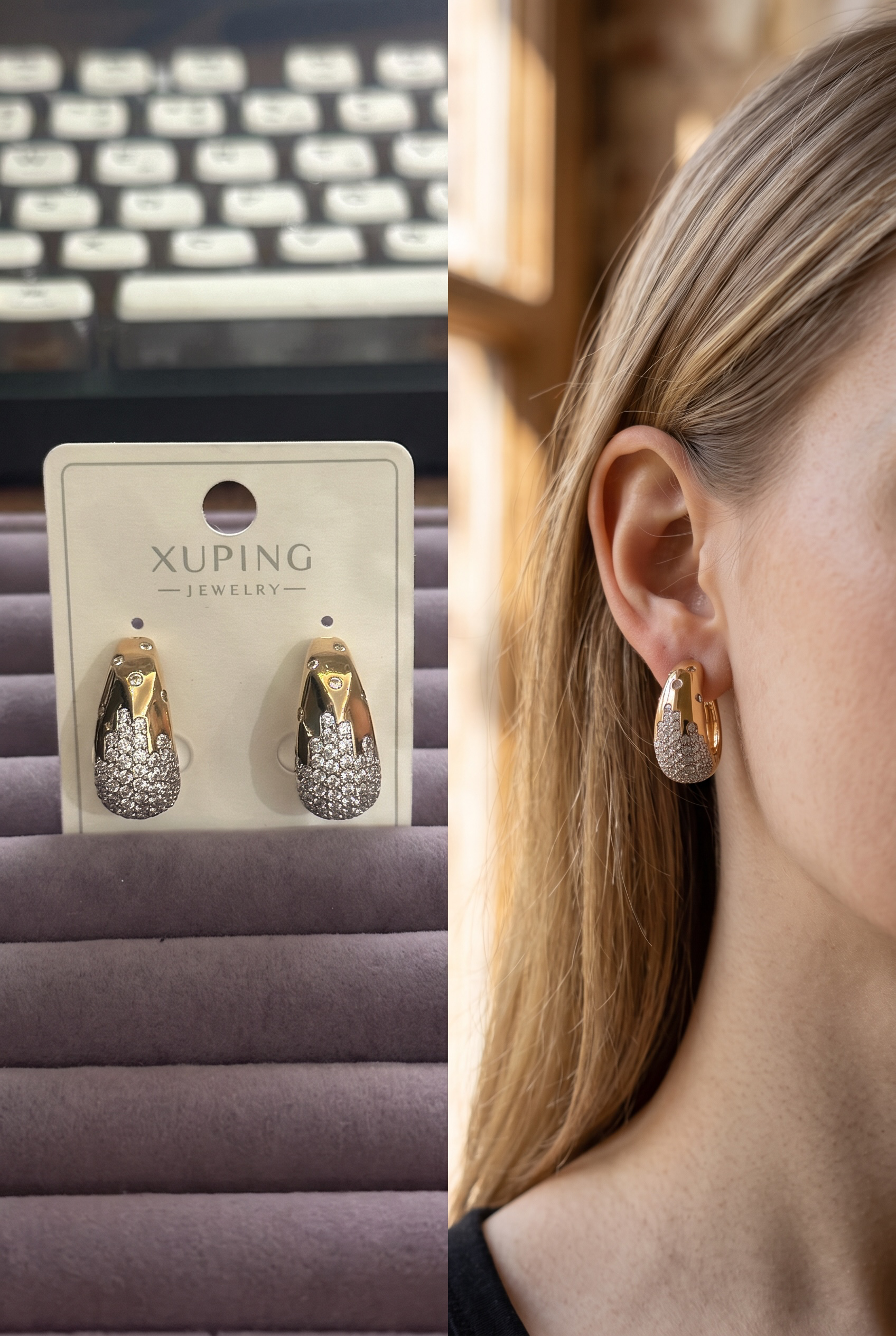XUPING Detaylı Taşlı Abiye Küpe