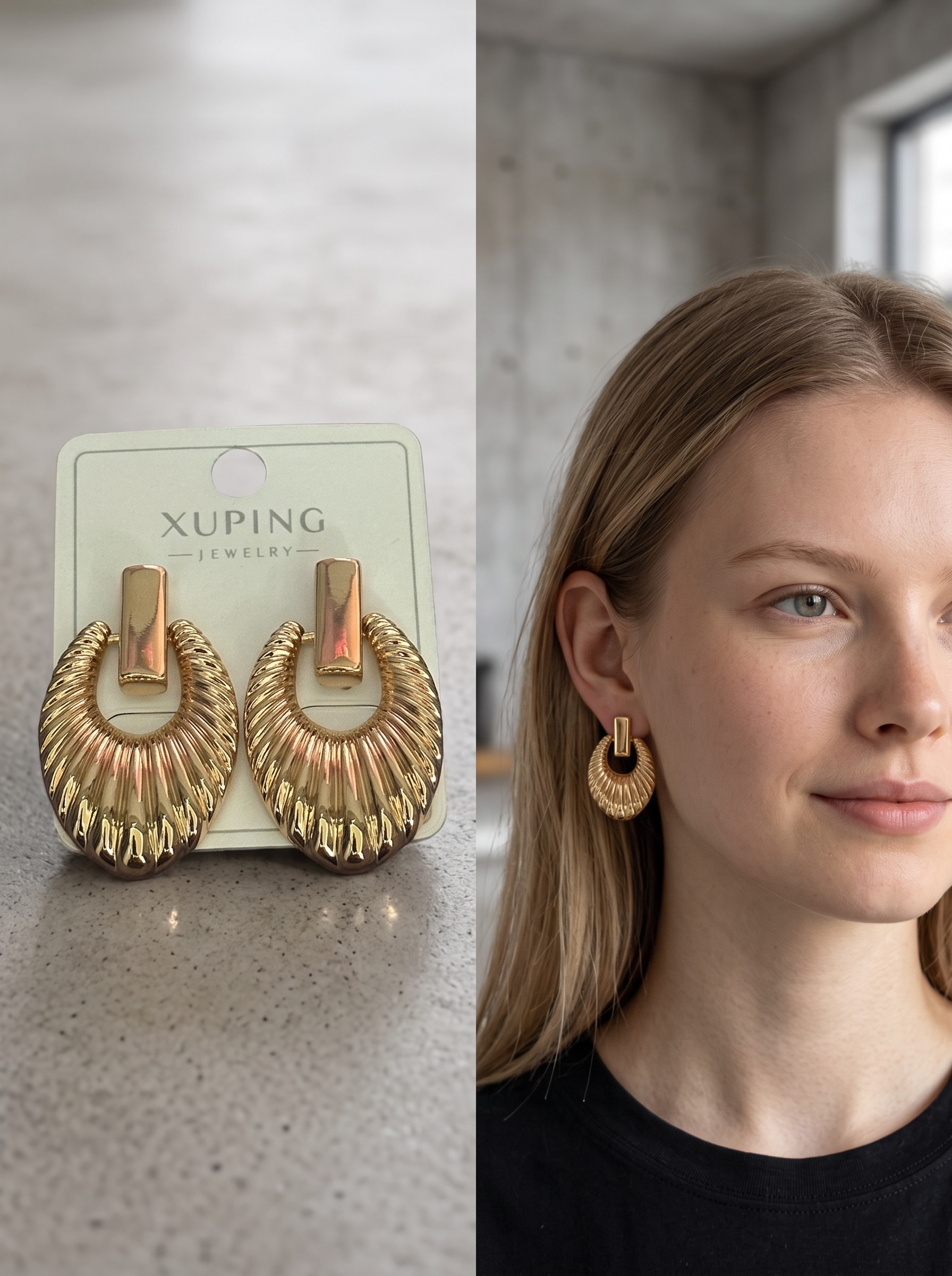 XUPING Vintage Midye Figürlü Gösterişli Küpe